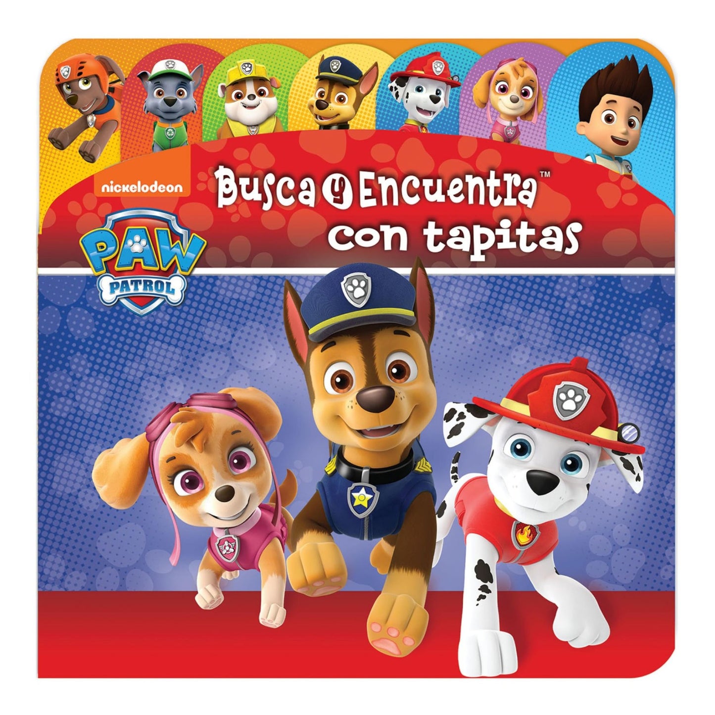 Busca y encuentra con tapitas. Paw patrol