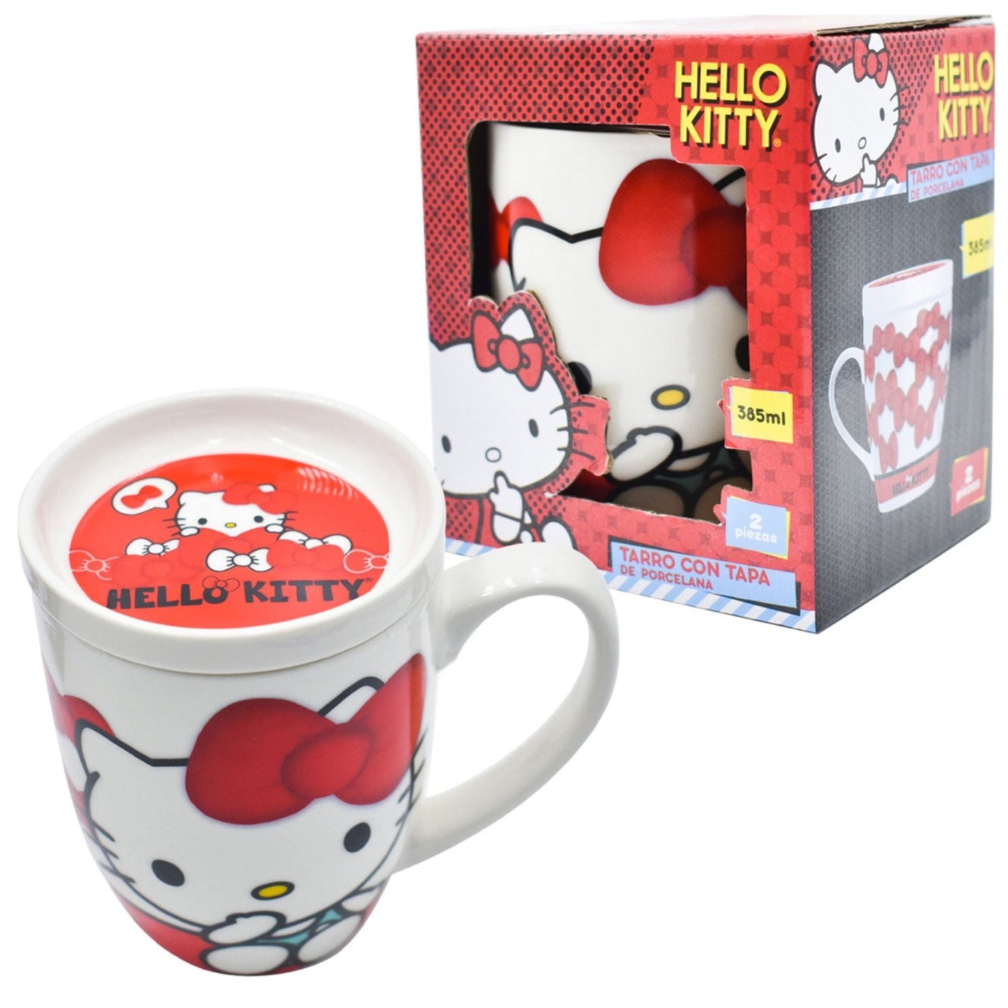 Taza Con Tapa Y Caja De Regalo Hello Kitty