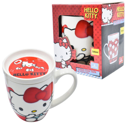 Taza Con Tapa Y Caja De Regalo Hello Kitty